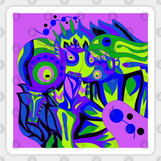 violet alien ecopop Magnet by jorge_lebeau